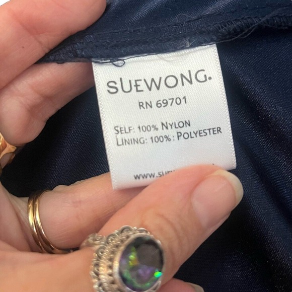 Sue Wong Embroidered Cocktail Dress Cap Sleeve Knee Length Formal - Picture 10 of 11